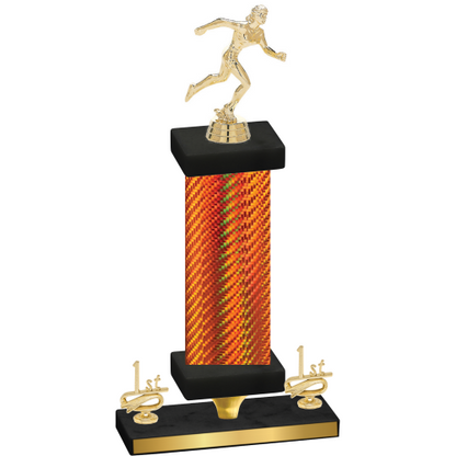 Premium Single Orange Carbon Fiber First Place Running Trophy