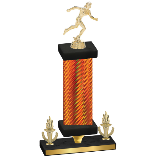 Premium Single Orange Carbon Fiber Victory Running Trophy