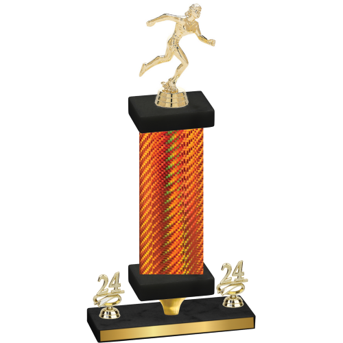 Premium Single Orange Carbon Fiber Year Running Trophy