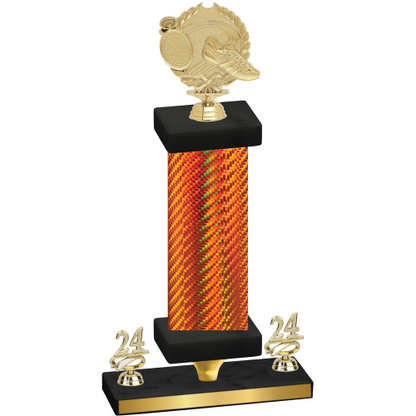 Premium Single Orange Carbon Fiber Year Running Trophy