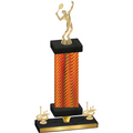 Premium Single Orange Carbon Fiber First Place Tennis Trophy