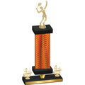 Premium Single Orange Carbon Fiber Fourth Place Tennis Trophy