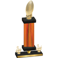 Premium Single Orange Carbon Fiber Third Place Football Trophy