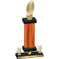 Premium Single Orange Carbon Fiber Year Football Trophy