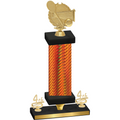 Premium Single Orange Carbon Fiber Fourth Place Tennis Trophy