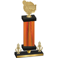 Premium Single Orange Carbon Fiber Victory Tennis Trophy