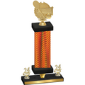 Premium Single Orange Carbon Fiber Year Tennis Trophy