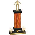 Premium Single Orange Carbon Fiber Third Place Wrestling Trophy