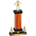 Premium Single Orange Carbon Fiber Victory Wrestling Trophy