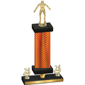 Premium Single Orange Carbon Fiber Year Wrestling Trophy