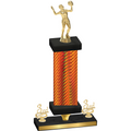 Premium Single Orange Carbon Fiber Third Place Volleyball Trophy