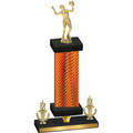 Premium Single Orange Carbon Fiber Victory Volleyball Trophy