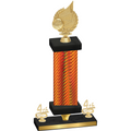 Premium Single Orange Carbon Fiber Fourth Place Volleyball Trophy