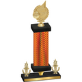 Premium Single Orange Carbon Fiber Victory Volleyball Trophy
