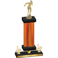 Premium Single Orange Carbon Fiber Third Place Swimming Trophy