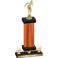 Premium Single Orange Carbon Fiber First Place Tennis Trophy
