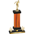 Premium Single Orange Carbon Fiber Fourth Place Tennis Trophy