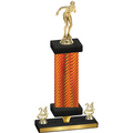 Premium Single Orange Carbon Fiber Year Tennis Trophy