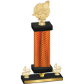 Premium Single Orange Carbon Fiber Fourth Place Swimming Trophy
