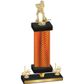 Premium Single Orange Carbon Fiber First Place Hockey Trophy