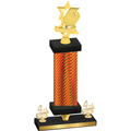 Premium Single Orange Carbon Fiber Fourth Place Pickleball Trophy