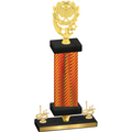 Premium Single Orange Carbon Fiber First Place Pickleball Trophy