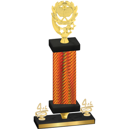 Premium Single Orange Carbon Fiber Fourth Place Pickleball Trophy