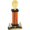 Premium Single Orange Carbon Fiber Victory Pickleball Trophy