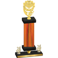 Premium Single Orange Carbon Fiber Year Pickleball Trophy