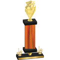 Premium Single Orange Carbon Fiber First Place Pickleball Trophy
