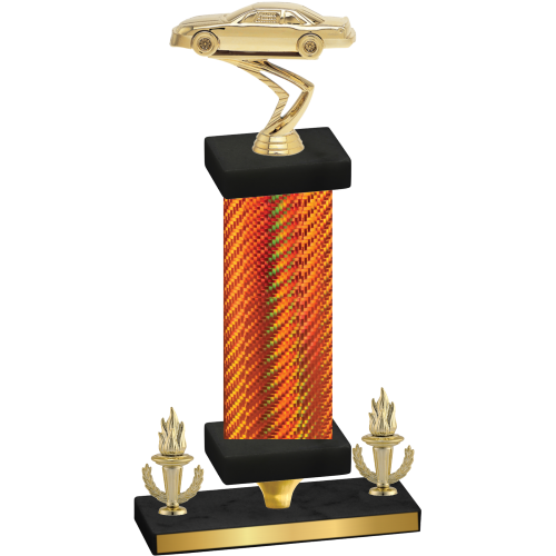 Premium Single Orange Carbon Fiber Victory Cars Trophy