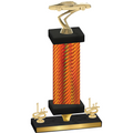 Premium Single Orange Carbon Fiber First Place Cars Trophy