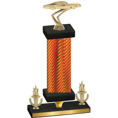 Premium Single Orange Carbon Fiber Victory Cars Trophy