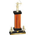 Premium Single Orange Carbon Fiber Victory Archery Trophy