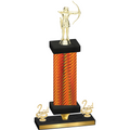 Premium Single Orange Carbon Fiber Second Place Archery Trophy