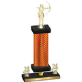 Premium Single Orange Carbon Fiber Year Archery Trophy