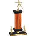 Premium Single Orange Carbon Fiber Victory Skater Trophy