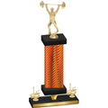 Premium Single Orange Carbon Fiber First Place Weights Trophy