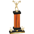 Premium Single Orange Carbon Fiber Second Place Weights Trophy