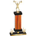 Premium Single Orange Carbon Fiber Third Place Weights Trophy