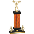 Premium Single Orange Carbon Fiber Victory Weights Trophy