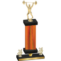 Premium Single Orange Carbon Fiber Year Weights Trophy