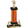 Premium Single Orange Carbon Fiber Victory Holiday Trophy