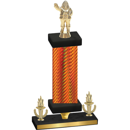 Premium Single Orange Carbon Fiber Victory Holiday Trophy