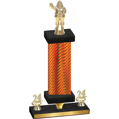 Premium Single Orange Carbon Fiber Year Holiday Trophy