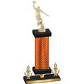 Premium Single Orange Carbon Fiber Victory Basketball Trophy