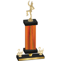 Premium Single Orange Carbon Fiber Second Place Majorette Trophy