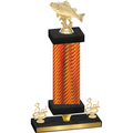 Premium Single Orange Carbon Fiber Third Place Fishing Trophy