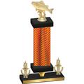 Premium Single Orange Carbon Fiber Victory Fishing Trophy