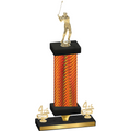 Premium Single Orange Carbon Fiber Fourth Place Golf Trophy